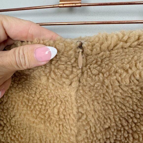 ALIETTE | Tan Faux Fur Sherpa Mini Skirt MSRP $895 Women’s Sizes 0, 2, 4, & 10 - Picture 7 of 13